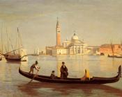 Venise--Gondole sur Le Grand Canal(Saint-Georges Majeur au fond) - 让·巴蒂斯特·卡米耶·柯罗
